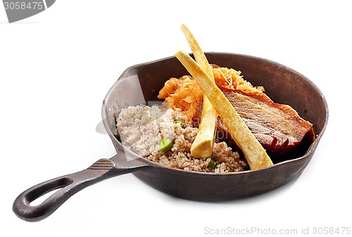 Image of pork roast and barley porridge