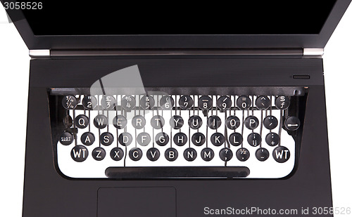 Image of Laptop with old fashioned typewriter keys