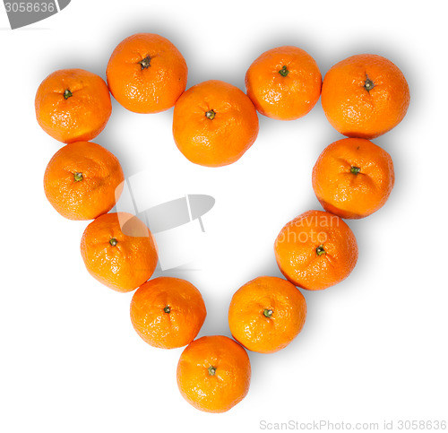 Image of Heart-Shaped Group Of Tangerines