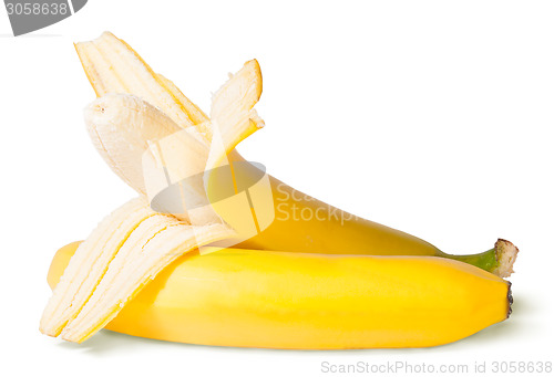 Image of Partially Peeled Bananas