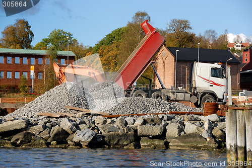 Image of Stone Delivery, Norwegian truck