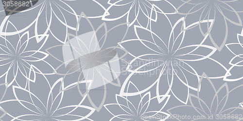 Image of Vector seamless background. Flowers on a light blue background