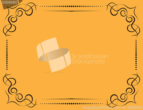 Image of Vector ornate frame on a yellow background