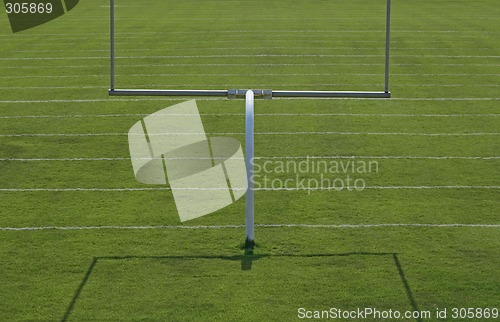 Image of American football playing field with goal posts