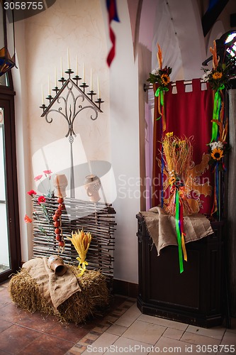 Image of Traditional ukrainian decorations of interiors