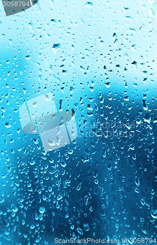 Image of Water drops on glass