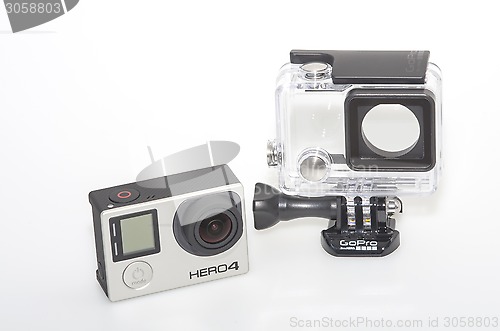 Image of GoPro 4 and submersible housing