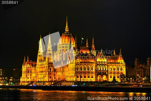 Image of Parliament building in Budapest, Hungary