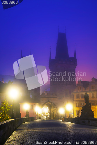 Image of The Old Town as seen from Charles bridge in Prague