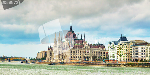 Image of Panorama of Parliament building in Budapest