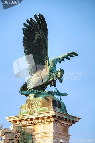 Image of Statue of Turulbird at the Royal castle in Budapest