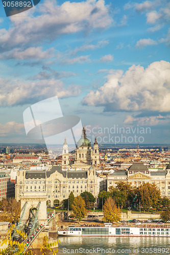 Image of Overview of Budapest on a cloudy day