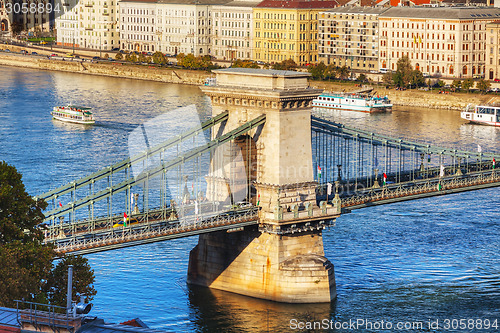 Image of The Szechenyi Chain Bridge in Budapest