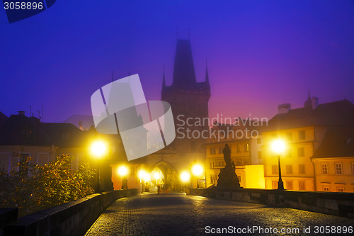 Image of The Old Town as seen from Charles bridge in Prague