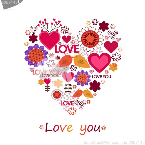 Image of Happy Valentine's Day Greeting card. Love background.