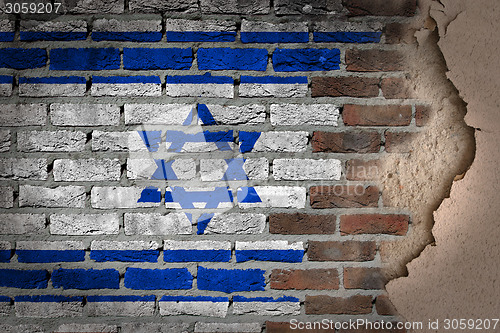 Image of Dark brick wall with plaster - Israel