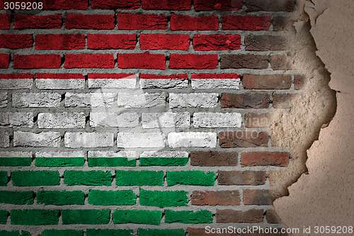 Image of Dark brick wall with plaster - Hungary