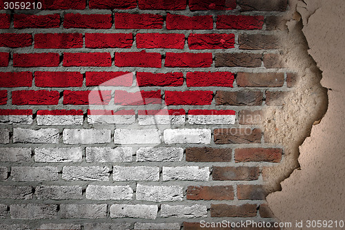 Image of Dark brick wall with plaster - Indonesia