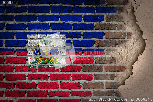 Image of Dark brick wall with plaster - Haiti