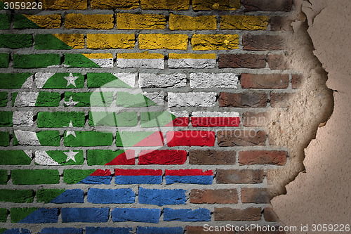 Image of Dark brick wall with plaster - Comoros