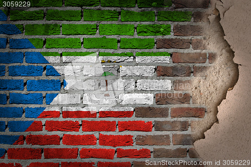 Image of Dark brick wall with plaster - Equatorial Guinea