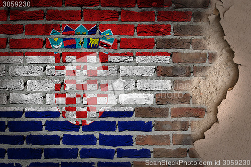 Image of Dark brick wall with plaster - Croatia