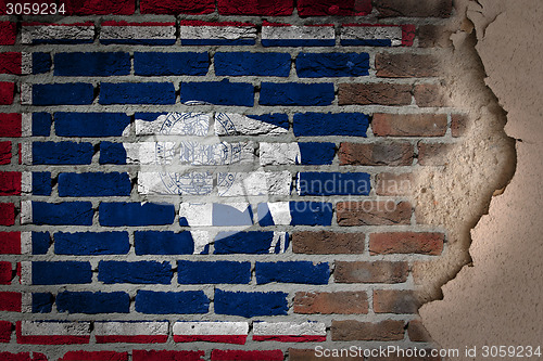 Image of Dark brick wall with plaster - Wyoming