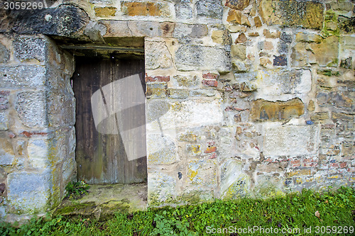 Image of old, medieval abbey wall