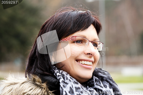 Image of outdoor fashion Beauty Portrait of middle age woman