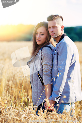 Image of Happy smiling young couple outdoor. valentine concept