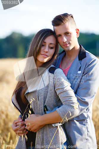 Image of Happy smiling young couple outdoor. valentine concept