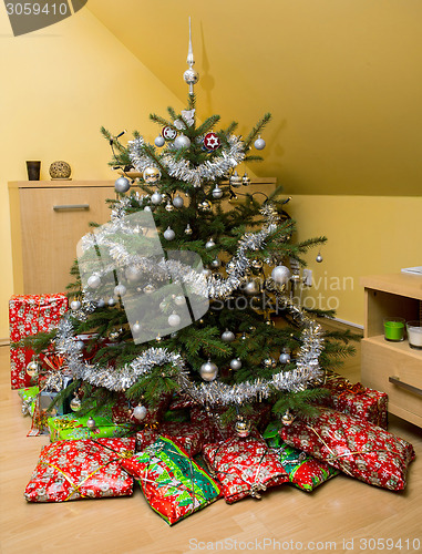 Image of Christmas Tree and Christmas gift boxes