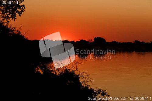 Image of African sunset on Zambezi