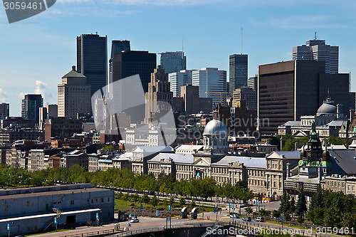 Image of Skyline view of the city of Montreal in Quebec, Canada