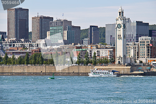 Image of Cityscape of Montreal, Canada as seen from the St. Lawrence Rive