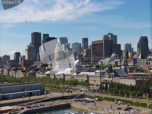 Image of Cityscape of the Old Port and downtown Montreal, Canada