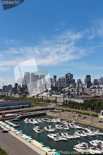 Image of Cityscape of the Old Port and downtown Montreal, Canada