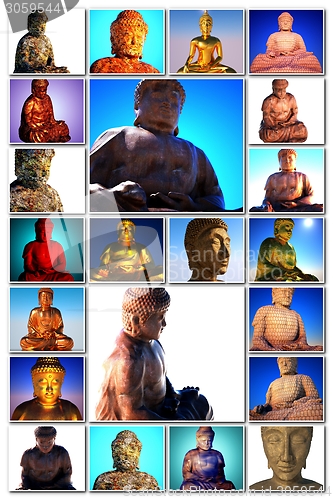 Image of Buddha  onmany photographs 