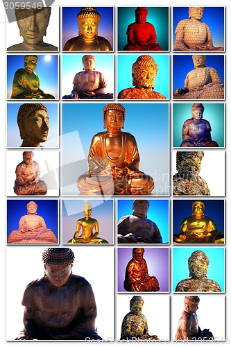 Image of Buddha  onmany photographs 