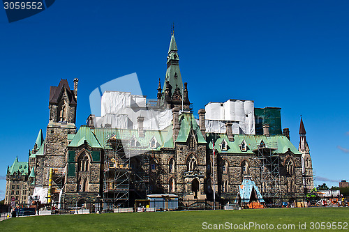 Image of OTTAWA, ONTARIO/CANADA - AUGUST 10, 2013:  The West Block of Can