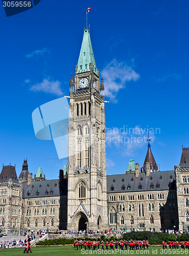 Image of Changing of the Guard ceremony at Canada's Parliament Hill