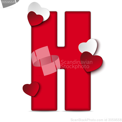 Image of Alphabet Letters With Red Heart Valentine Day