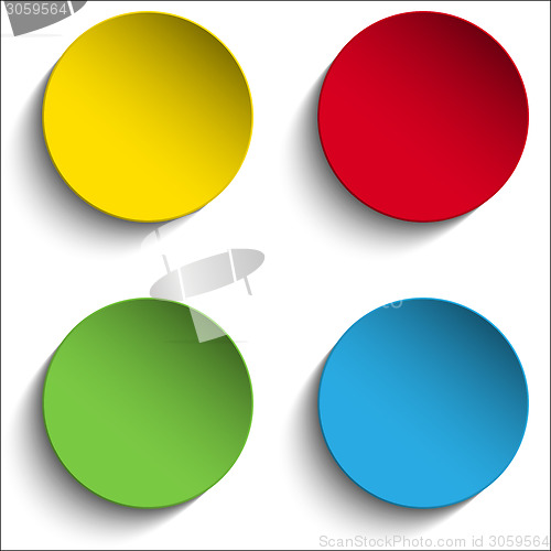 Image of Set of Colorful Paper Circle Sticker Buttons