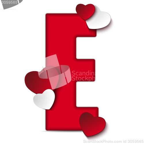 Image of Alphabet Letters With Red Heart Valentine Day