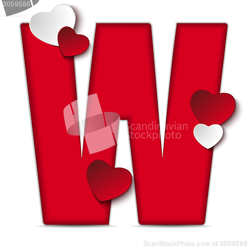 Image of Alphabet Letters With Red Heart Valentine Day