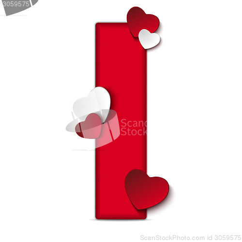 Image of Alphabet Letters With Red Heart Valentine Day