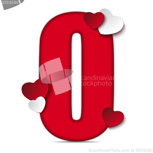 Image of Alphabet Letters With Red Heart Valentine Day