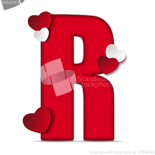 Image of Alphabet Letters With Red Heart Valentine Day