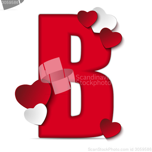 Image of Alphabet Letters With Red Heart Valentine Day