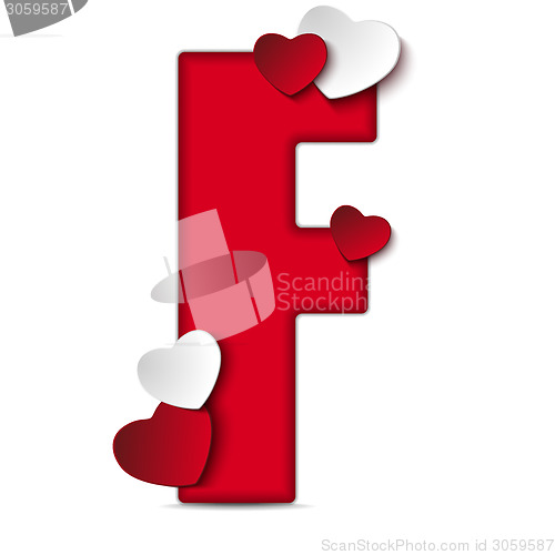 Image of Alphabet Letters With Red Heart Valentine Day